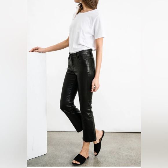 NWT J Brand Leather Selena Mid Rise Crop Boot Pant - Picture 2 of 13